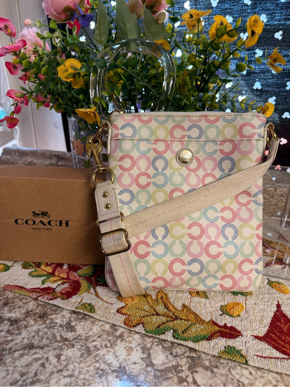 Coach Pastel Signature Canvas Crossbody Bag